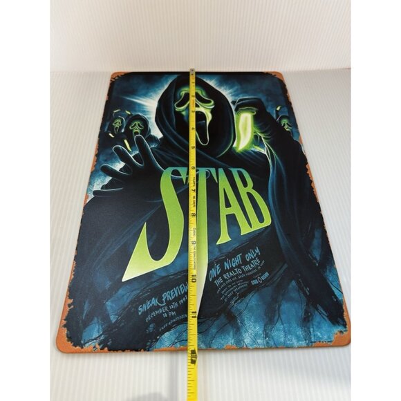 Scream Ghostface Tin Sign 12x8" Stab Horror Movie Wall Decor Halloween NEW - Picture 5 of 6